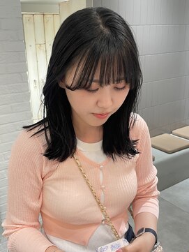 マッシュ 天王寺あべの(MASHU) 暗髪カラー×顔まわりレイヤー