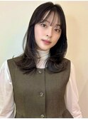 レイヤーカットぱっつん前髪サラ艶ロングRI-29