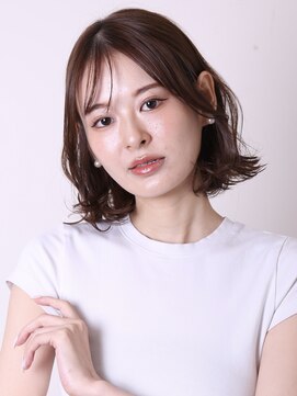 ヨファ ヘアー 芦屋店(YOFA hair) デザインカラーレイヤーカットウェットヘアオリーブベージュ0804