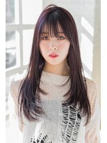 シャル 町田(shalu) レイヤーカット ブリーチなしレッドカラー