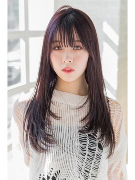 シャル 町田(shalu) レイヤーカット ブリーチなしレッドカラー