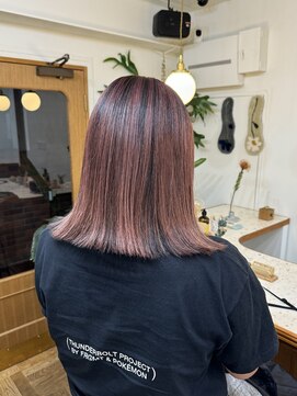 シエン 恵比寿(CIEN) ハイライトカラー/オレンジカラー/切りっぱなし外ハネミディアム