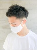 爽やかマットショート☆ビジネス刈り上げツーブロックブラック