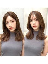 ミラリー トウキョウ(Mirareee Tokyo)&nbsp;20代30代40代◎前髪パーマ韓国風巻きくすみベージュお団子ヘア