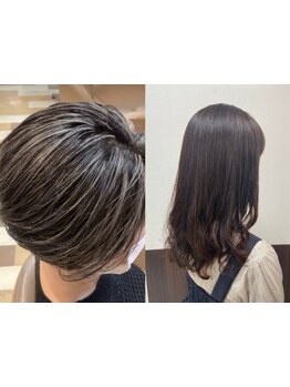 PAPEPOこだわりのファッショングレイカラーで白髪染めもオシャレに染める♪お客様に似合うカラーをご提案☆