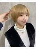 丸みショートシースルーバングくびれショートボブミニボブ