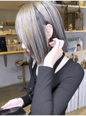 【耳かけ美人】ミルクティグレージュ×ブラックアンブレラカラー
