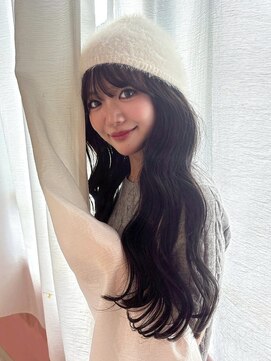 アンニュ(annuy) 韓国ヘア レイヤーカット コテ巻き風パーマ ロングレイヤー