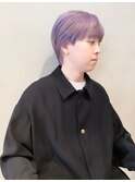 【田中杏実】ペールラベンダー×メンズマッシュスタイル
