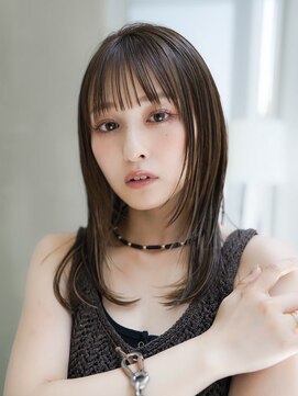 ギークス(GEEKS) 【GEEKS渋谷】顔周りレイヤー/伸ばしかけロング/グレージュ/小顔