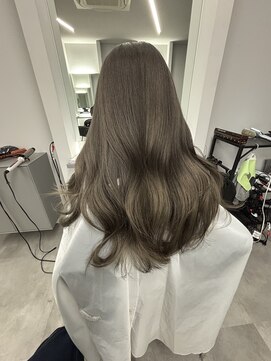 ナンバー 竪町(number+) ブリーチ×春色オリーブグレージュ◎30代40代大人ボブ