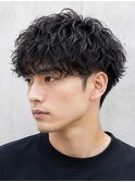 大人メンズ爽やかマッシュパーマシャドウパーマ