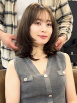 ノラ ヘアーサロン(NORA HAIR SALON) ナチュラル小顔前髪あり後れ毛サイドバング結べるボブくびれヘア