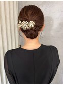 ヘアセット アップスタイル お呼ばれヘア ブラウンカラー 20代