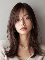 ロッソ 大橋店(Rosso) 顔まわりレイヤーのブラウンヘア【大橋】