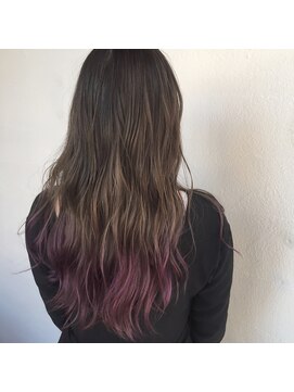 エーダブリューヘアー 三軒茶屋(aW hair) パープルハイライトグラデーション