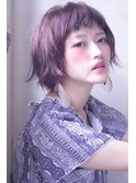 外ハネショートボブマーメイドアッシュピンク