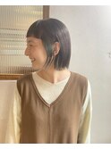 切りっぱなしボブ×インナーカラー