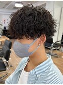 波巻きスパイラルパーマメンズマッシュツイストスパイラルパーマ