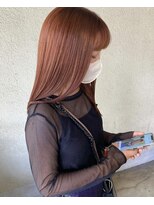 ガーデンヨコハマ(GARDEN YOKOHAMA) 切りっぱなし　セミロング　深みオレンジカラー　暖色　美髪