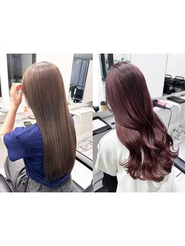 《*ブリーチなしで叶う透明感*》ミルクティーベージュやピンク系カラーも、ブリーチ不使用で滑らか質感に＊