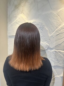 トリコ アヴェダ ららテラス北綾瀬(tricot AVEDA) ボブ/ブリーチ/ダブルカラー/コーラルオレンジ