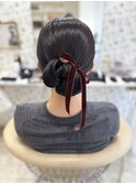 タイトシニヨン/結婚式お呼ばれヘア/二次会ヘア/参列ヘア/