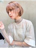 Aimee町田　ハイトーンボブ×ピンクベージュ