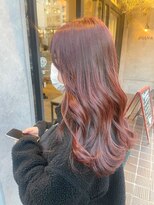 ナンバー ジルバ 立川(N° jillva)&nbsp;丸型卵形韓国顔まわりエアリーロング美髪ピンクブラウン立川