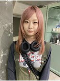 ベビーピンク×顔まわりレイヤー