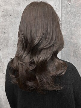 エインアンリー 明治神宮前(AIN.ANLY.) ◯オリーブベージュレイヤーロングレイヤーカット韓国風パーマ