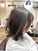 大人可愛い20代30代40代アッシュブラウンふんわりレイヤーボブ