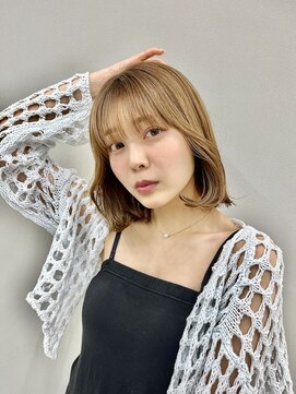 ロンドソレイユ 池袋(Lond soleil) イメチェン外ハネボブワイドバングホワイトブロンド美髪韓国