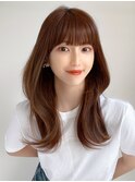 フェミニンロング/メルティカラー/韓国レイヤー/似合わせカット