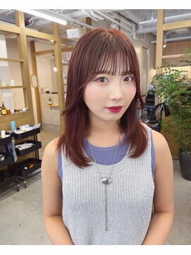 レル(lelu) ブリーチなしのオレンジブラウンで艶っぽく/フェイスレイヤー