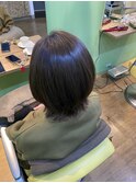 大人かわいい切りっぱなしボブ×透明感ベージュカラー