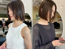 【丸み×コンパクトボブ】小顔見えが叶う最旬バランス　小新/西区/ボブ/切りっぱなし/髪質改善/前髪
