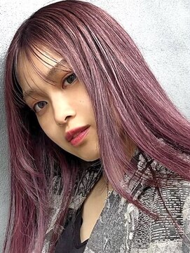 【 ロング × ワインレッドカラー 】浅野美紀