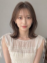 ノア 三宮店(NOA) 【NOA】小顔見せくびれミディアムレイヤーシースルーバング