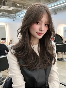 ノイズオオサカ 梅田店(NOISM OSAKA) デザインカラーレイヤーウェットヘアオリーブベージュ