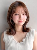 前髪艶感薄めバングくびれヘア夏こなれヘア美髪外ハネボブ
