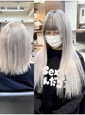 プラチナホワイト×シールエクステ/ハイトーンエクステ/心斎橋