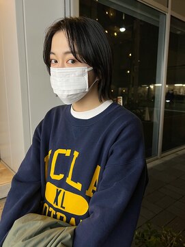 カフ(CAF) CAF松本【ストレート外ハネボブ×ダークアッシュカラー】