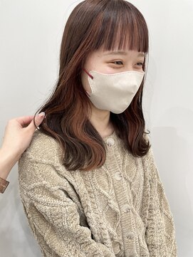 ベル バイ マグ 諏訪店(belle by Mag) インナーカラー髪質改善フルバングナチュラルレイヤー小顔