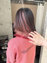 ラニヘアサロン(lani hair salon)&nbsp;ライトピンク×裾レッド　アンブレラカラー