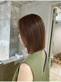 オレンジブラウンハイライト/ボブ/シルキーベージュ/船橋