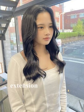 ヘアー アイス 御器所本店(HAIR ICI) ナチュラルシールエクステ　ブルーブラック　レイヤーカット