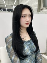 エヌアイ オモテサンドウ(ni omotesando)&nbsp;オリーブグレージュ/前髪なし/ザクザクレイヤーカット上野