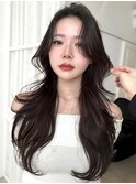 韓国ヘア/長め前髪/レイヤーカット