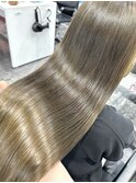 20代30代ロングブリーチダブルカラーオリーブベージュ